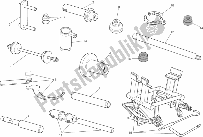 All parts for the Workshop Service Tools, Frame of the Ducati Multistrada 1200 S Pikes Peak USA 2012